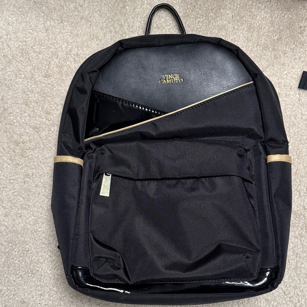 Vince Camuto Black and Gold Men's Backpack